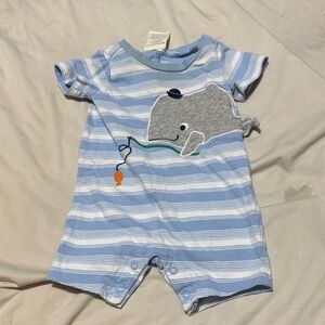 Blue Striped Elephant Kids One Piece